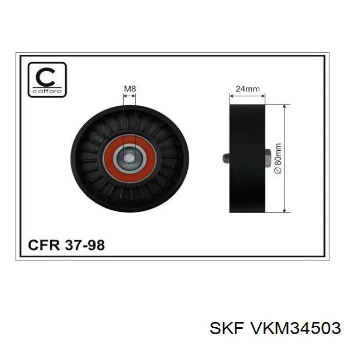 VKM34503 SKF polea inversión / guía, correa poli v