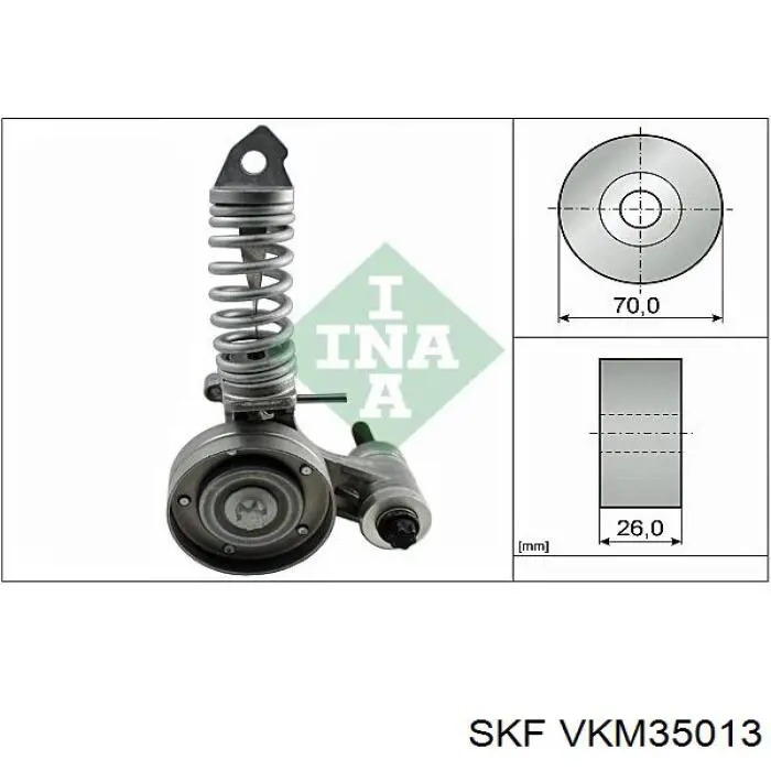VKM 35013 SKF tensor de correa, correa poli v