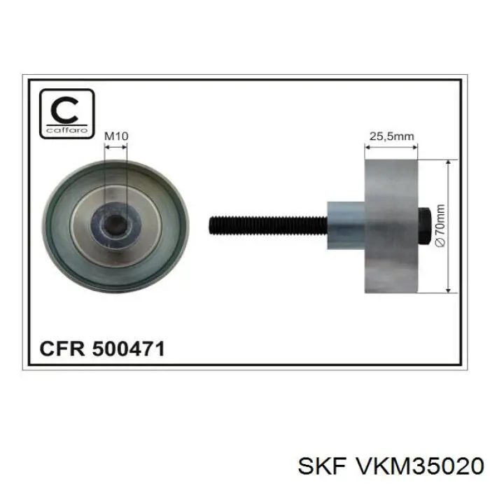 VKM 35020 SKF polea inversión / guía, correa poli v