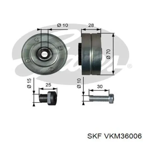 Comprar VKM36006 SKF Polea tensora, correa poli V