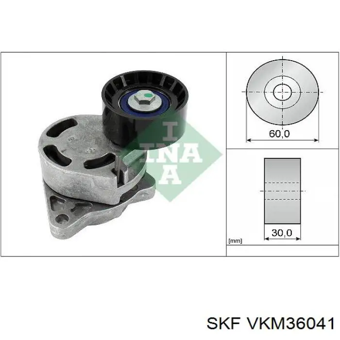 VKM 36041 SKF tensor de correa, correa poli v