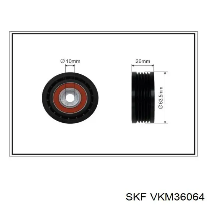 VKM 36064 SKF polea tensora, correa poli v