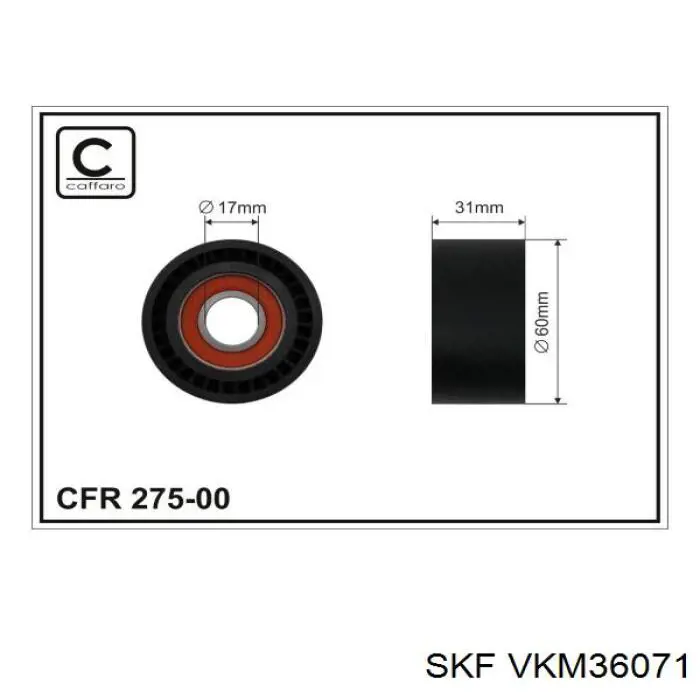 VKM 36071 SKF tensor de correa, correa poli v