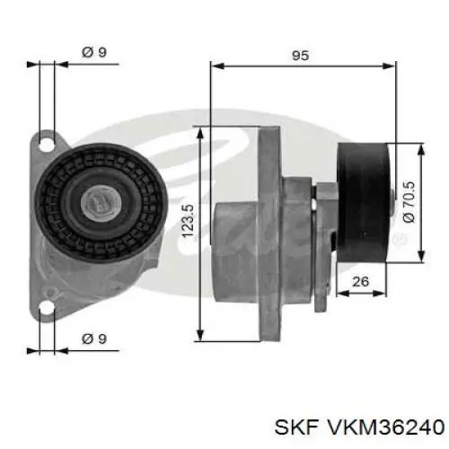 VKM 36240 SKF tensor de correa, correa poli v