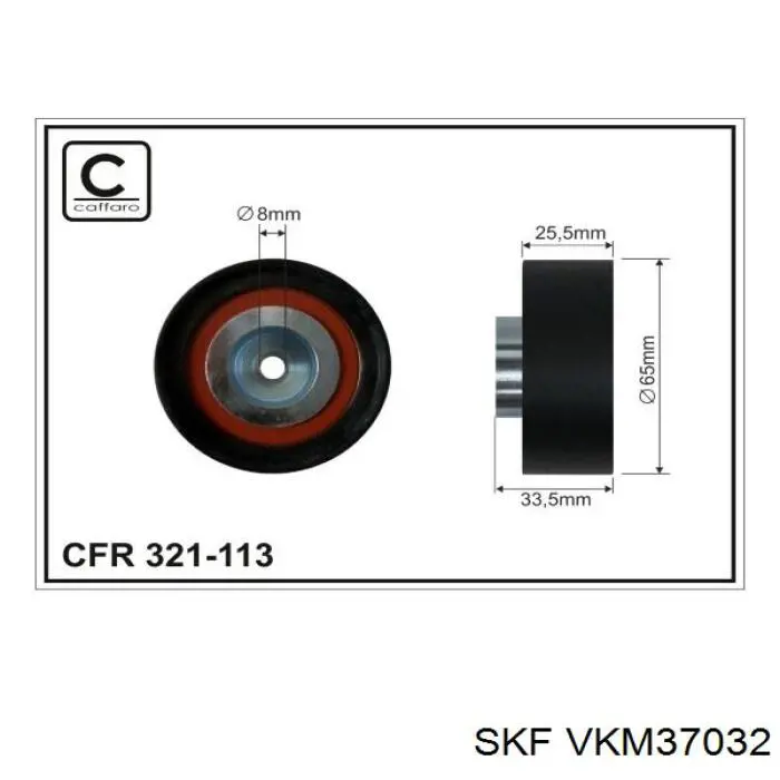 VKM37032 SKF polea inversión / guía, correa poli v