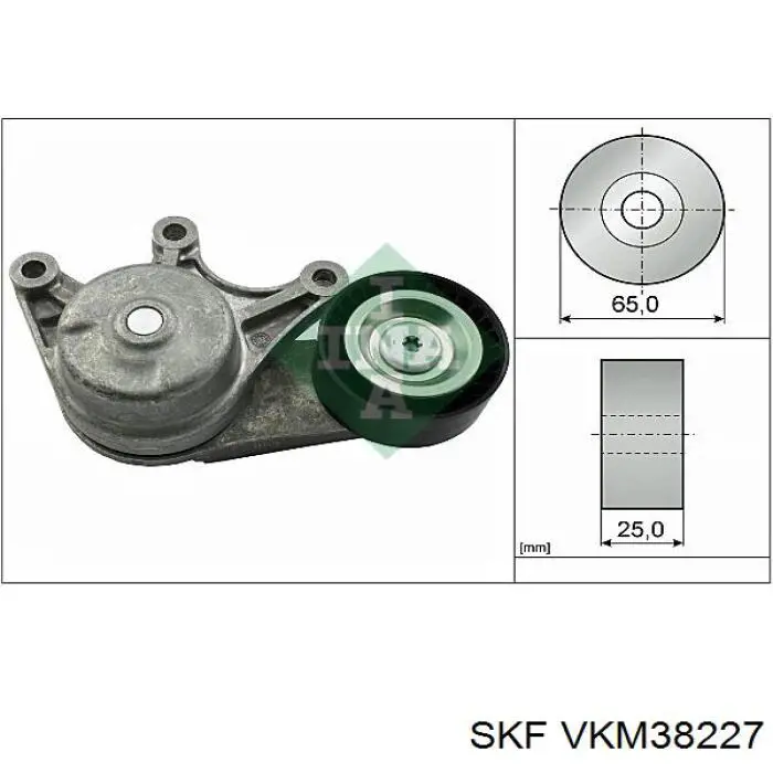 VKM38227 SKF tensor de correa, correa poli v