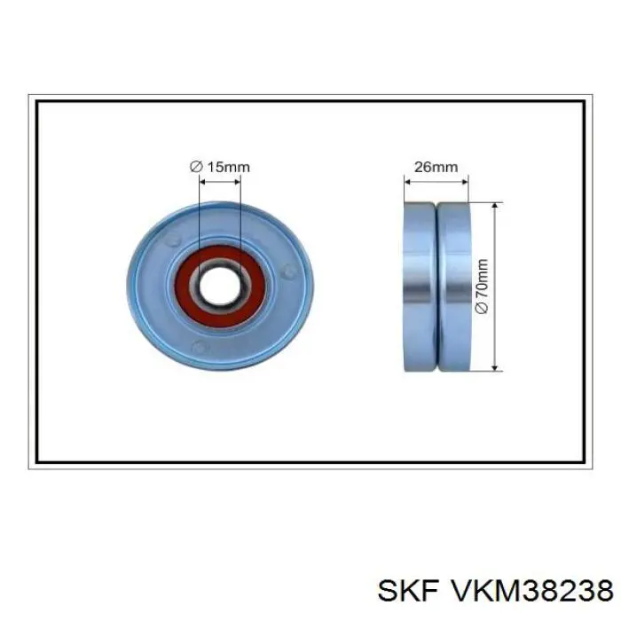 VKM38238 SKF polea tensora, correa poli v