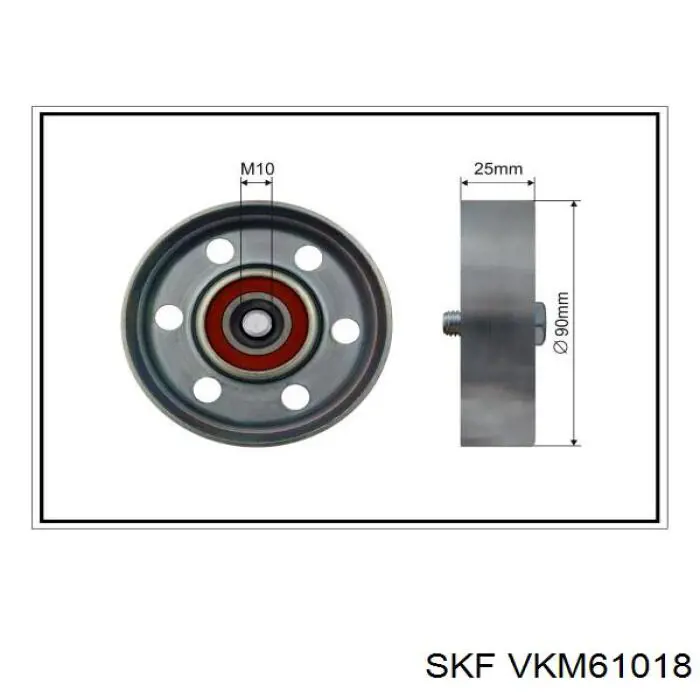 VKM 61018 SKF polea tensora, correa poli v