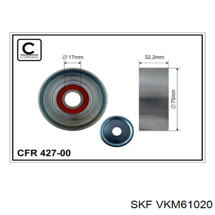 VKM 61020 SKF rodillo, correa trapecial poli v