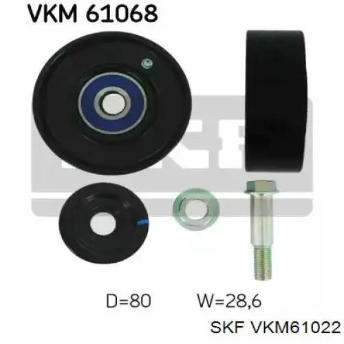 Polea inversión / guía, correa poli V VKM61022 SKF