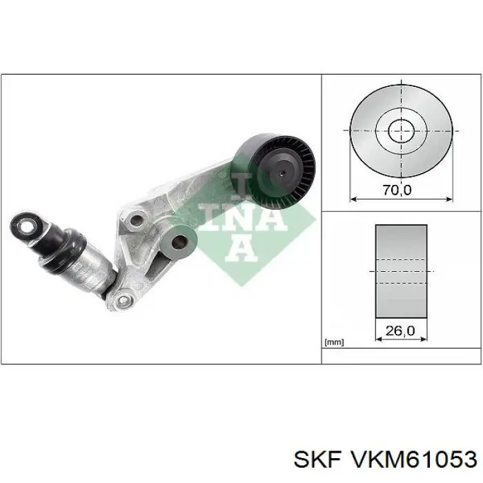 VKM 61053 SKF polea tensora, correa poli v