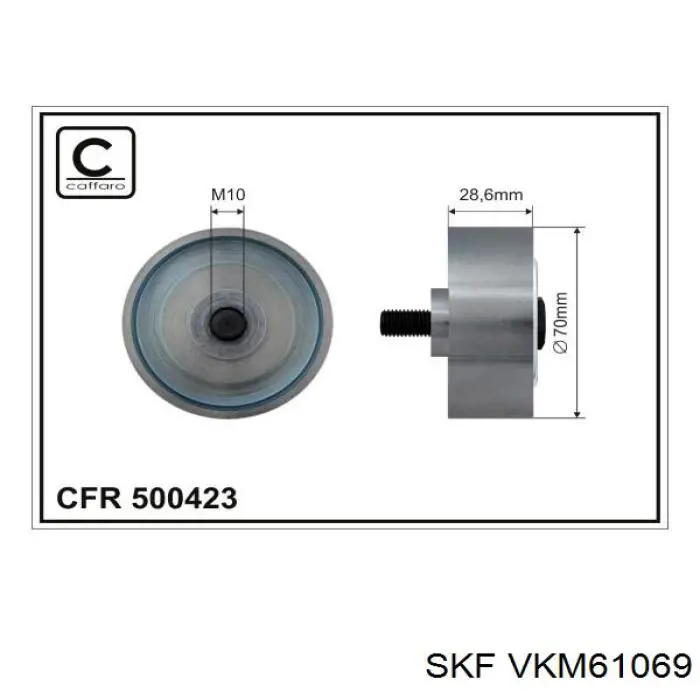 VKM 61069 SKF polea inversión / guía, correa poli v