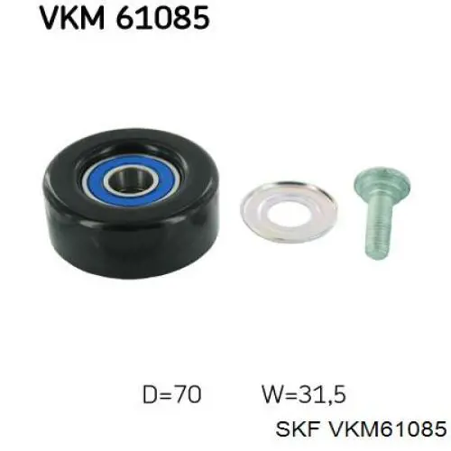 VKM 61085 SKF polea tensora, correa poli v