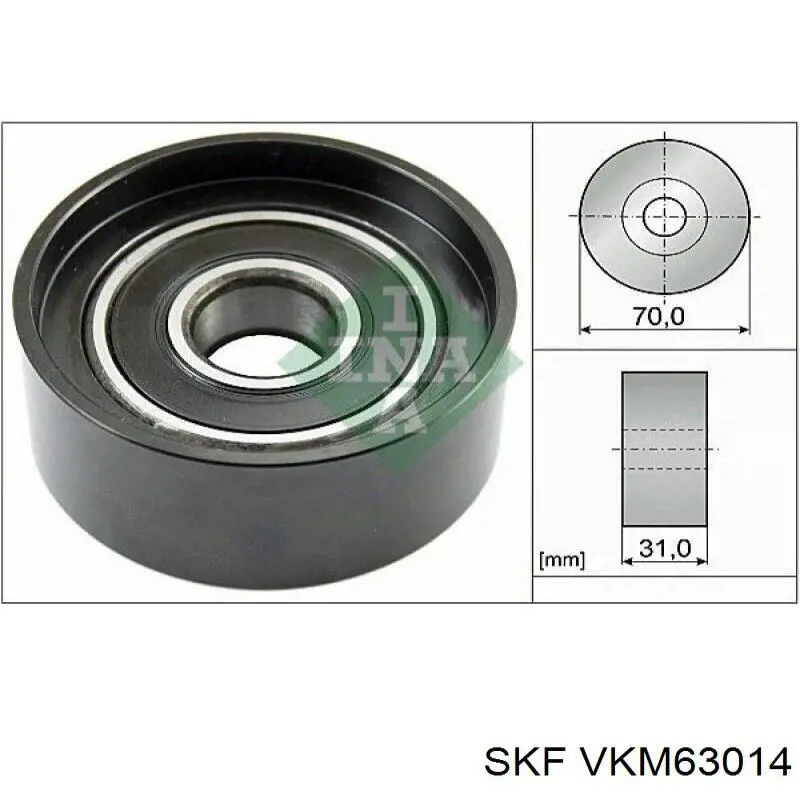 Polea tensora correa poli V VKM63014 SKF