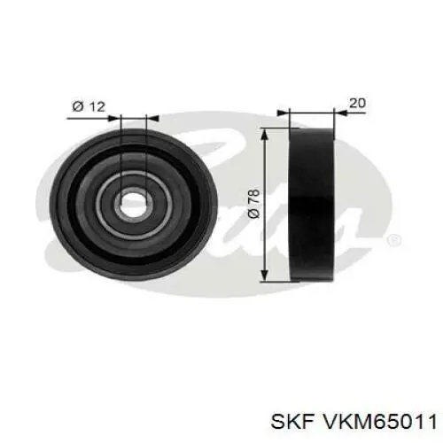 VKM 65011 SKF polea tensora, correa poli v