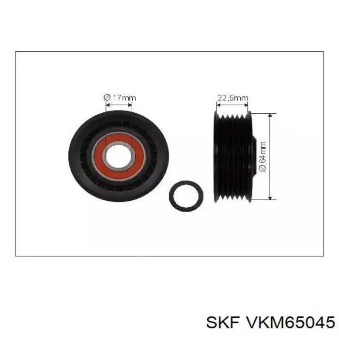 VKM 65045 SKF polea inversión / guía, correa poli v