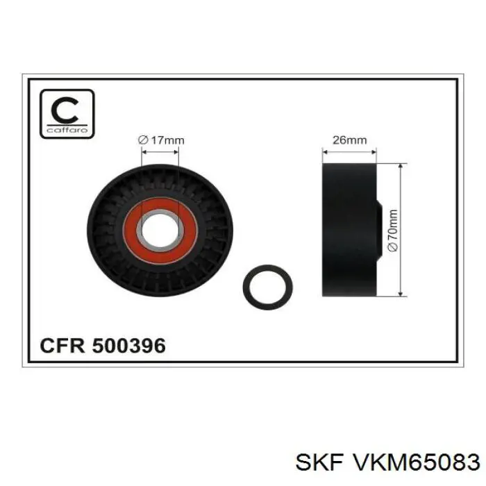 VKM65083 SKF tensor de correa, correa poli v