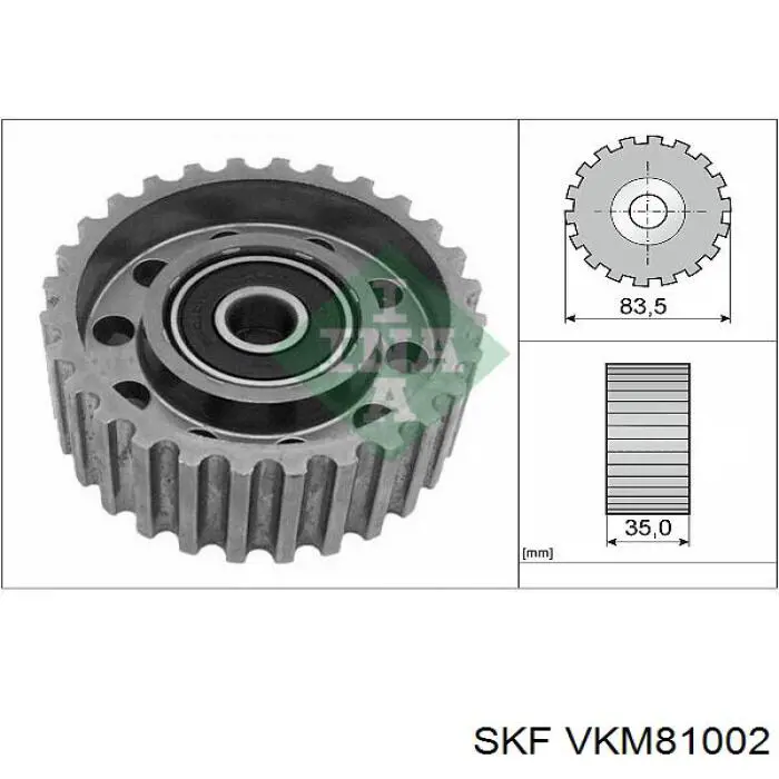 VKM81002 SKF rodillo intermedio de correa dentada