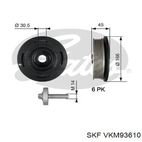 VKM 93610 SKF polea, cigüeñal