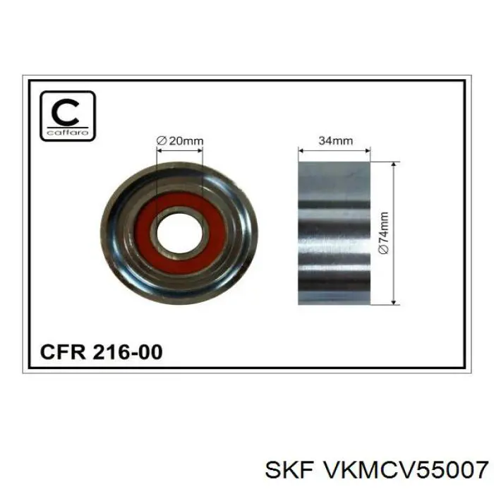 VKMCV55007 SKF Polea guía correa poli V