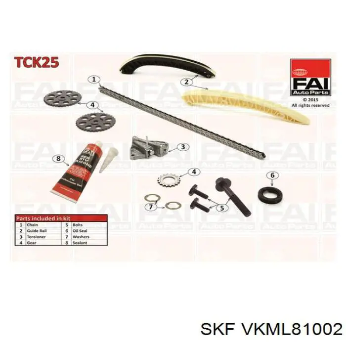 Kit de cadena de distribución VKML81002 SKF