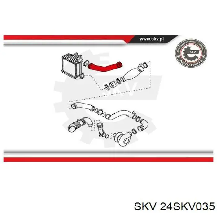 24SKV035 SKV tubo flexible de aire de sobrealimentación superior