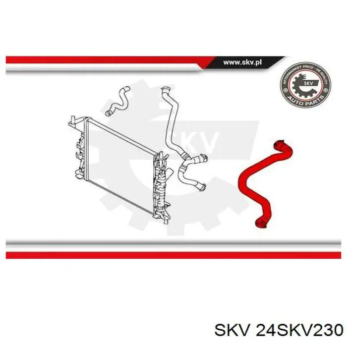 24SKV230 SKV tubería de radiador arriba