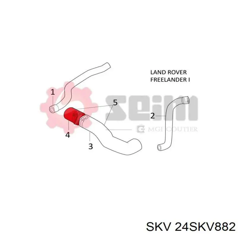 24SKV882 SKV tubo flexible de aire de sobrealimentación