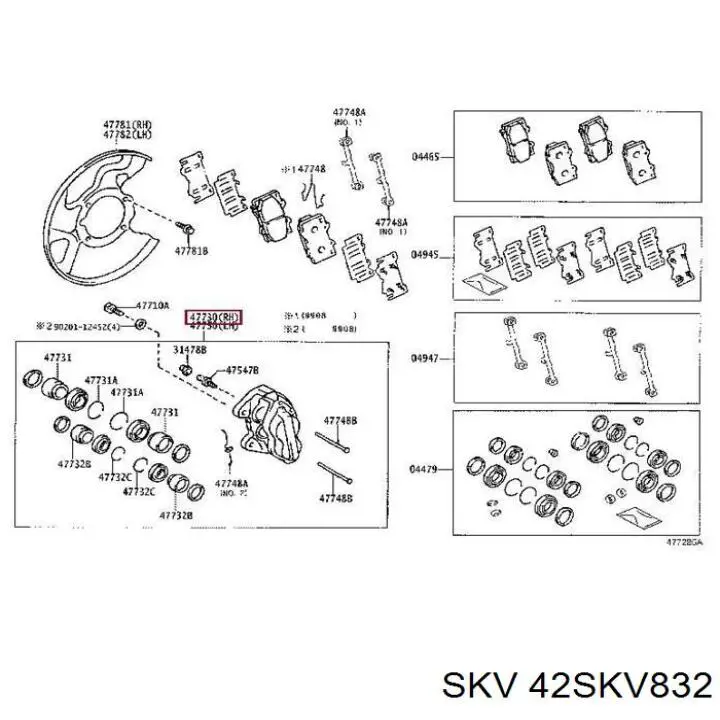 42SKV832 SKV pinza de freno delantera derecha