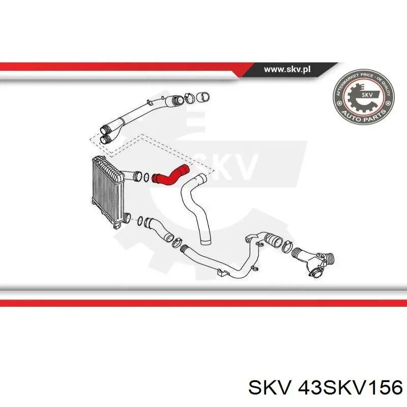 43SKV156 SKV tubo flexible de aire de sobrealimentación inferior derecho