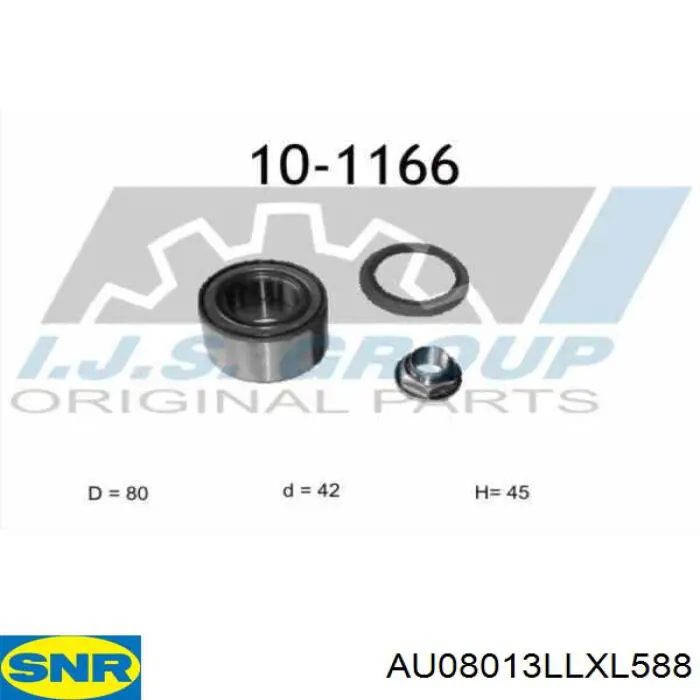 AU08013LLXL588 SNR cojinete de rueda delantero