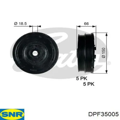DPF350.05 SNR polea de cigüeñal