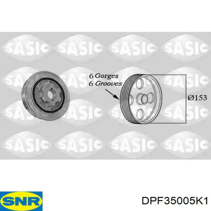 Polea dámper SNR DPF35005K1