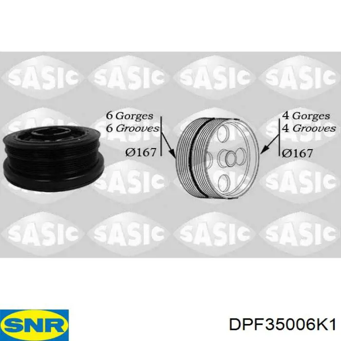 Polea dámper SNR DPF35006K1