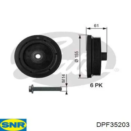 DPF35203 SNR polea de cigüeñal