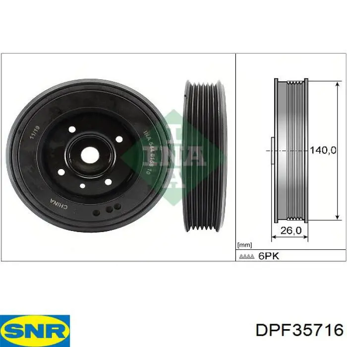DPF35716 SNR polea de cigüeñal