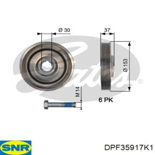 DPF359.17K1 SNR polea, cigüeñal