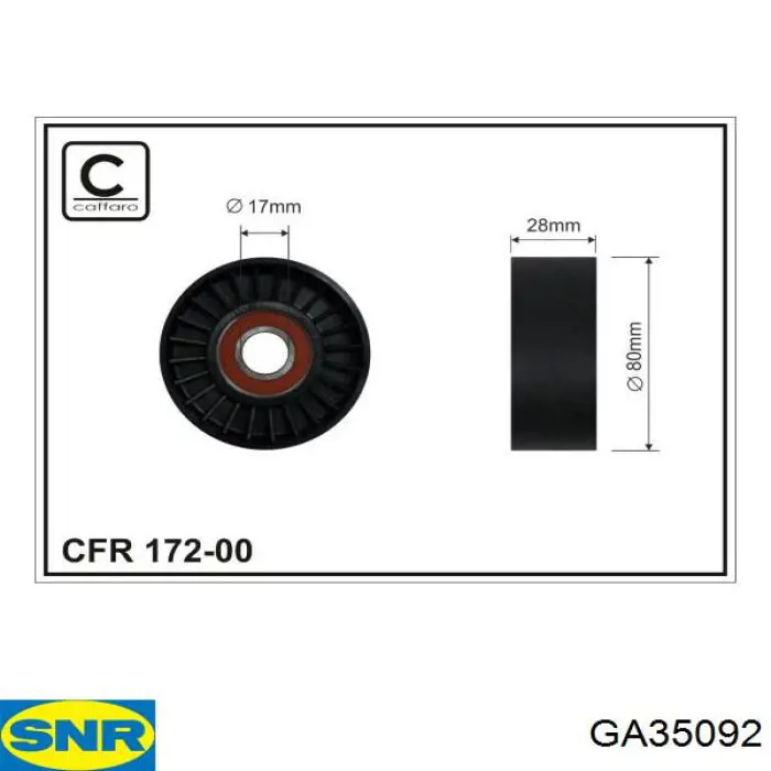 GA35092 SNR polea inversión / guía, correa poli v