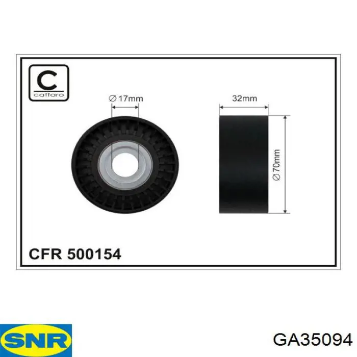 GA350.94 SNR tensor de correa, correa poli v