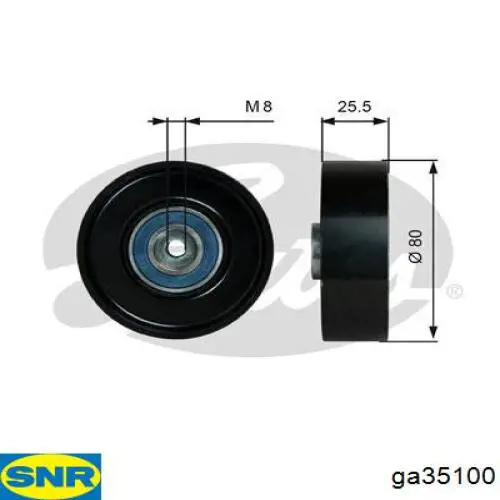 Rodillo, correa trapecial poli V Mercedes Bus 207-310 601