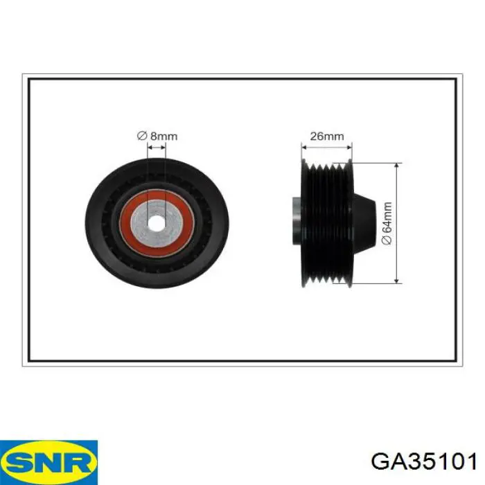 GA351.01 SNR polea inversión / guía, correa poli v