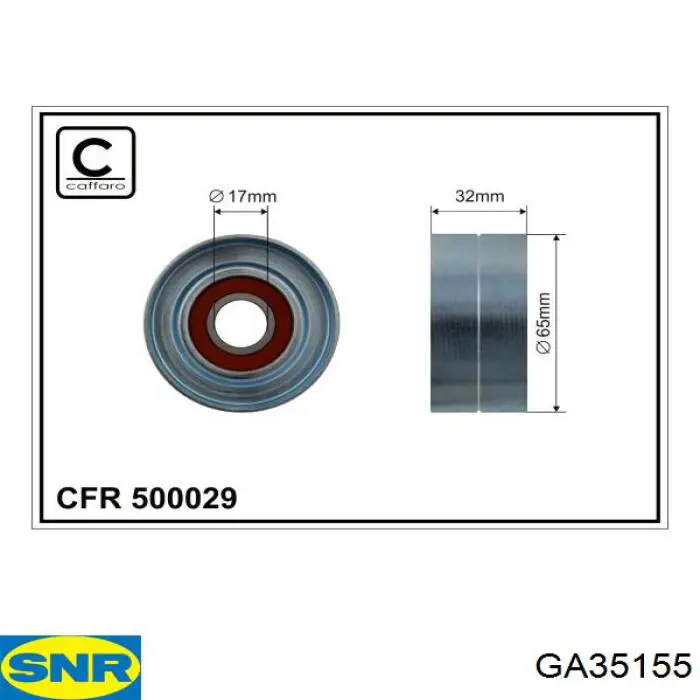 GA351.55 SNR tensor de correa, correa poli v