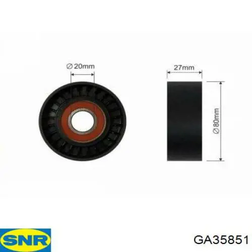 GA35851 SNR polea inversión / guía, correa poli v