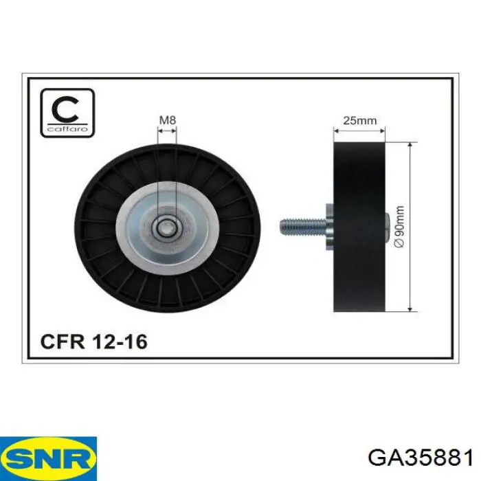 GA35881 SNR polea inversión / guía, correa poli v