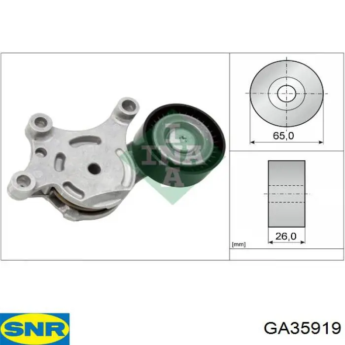 Tensor de correa, correa poli V Peugeot 208 CA, CC
