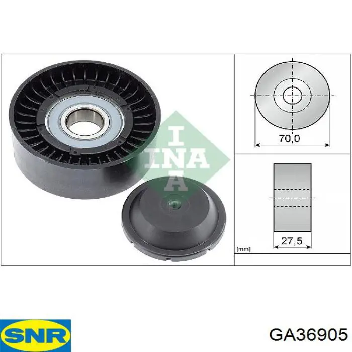 GA369.05 SNR polea inversión / guía, correa poli v