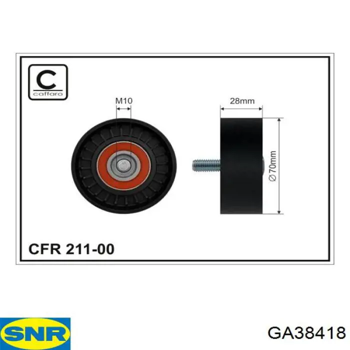 GA384.18 SNR polea inversión / guía, correa poli v