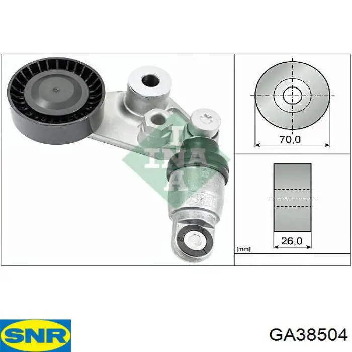 GA38504 SNR tensor de correa, correa poli v