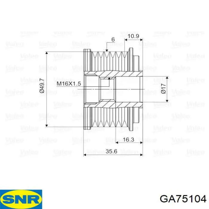 Polea rueda libre SNR GA75104 precio, desde 34,43 EUR
