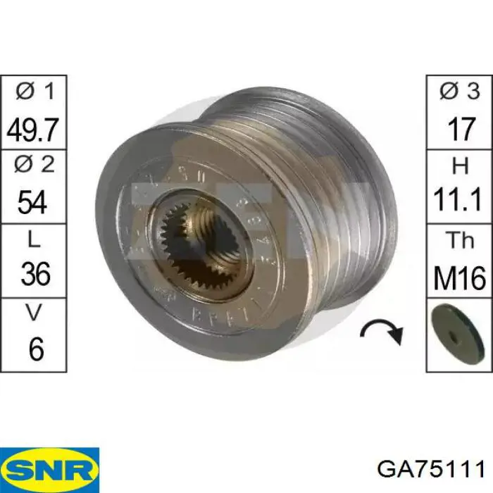 Polea alternador GA75111 SNR